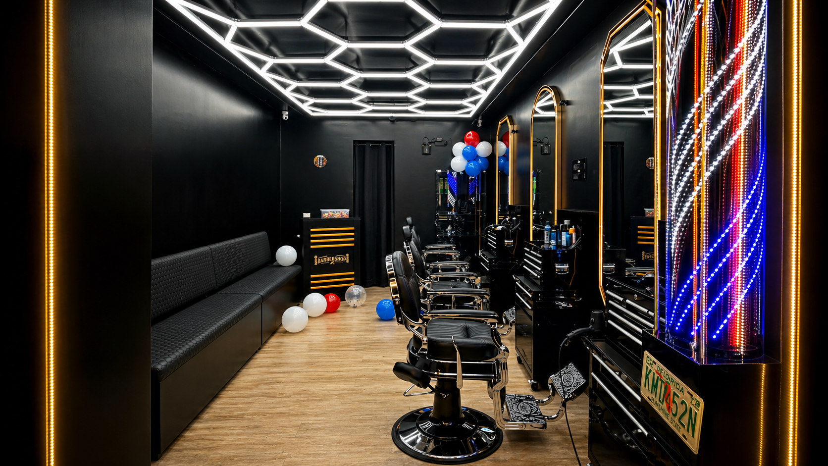 Détail du salon F Barbershop